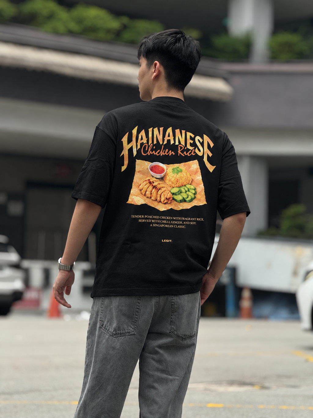 [SHIOK Series] Hainanese Chicken Rice Unisex Oversized Tee