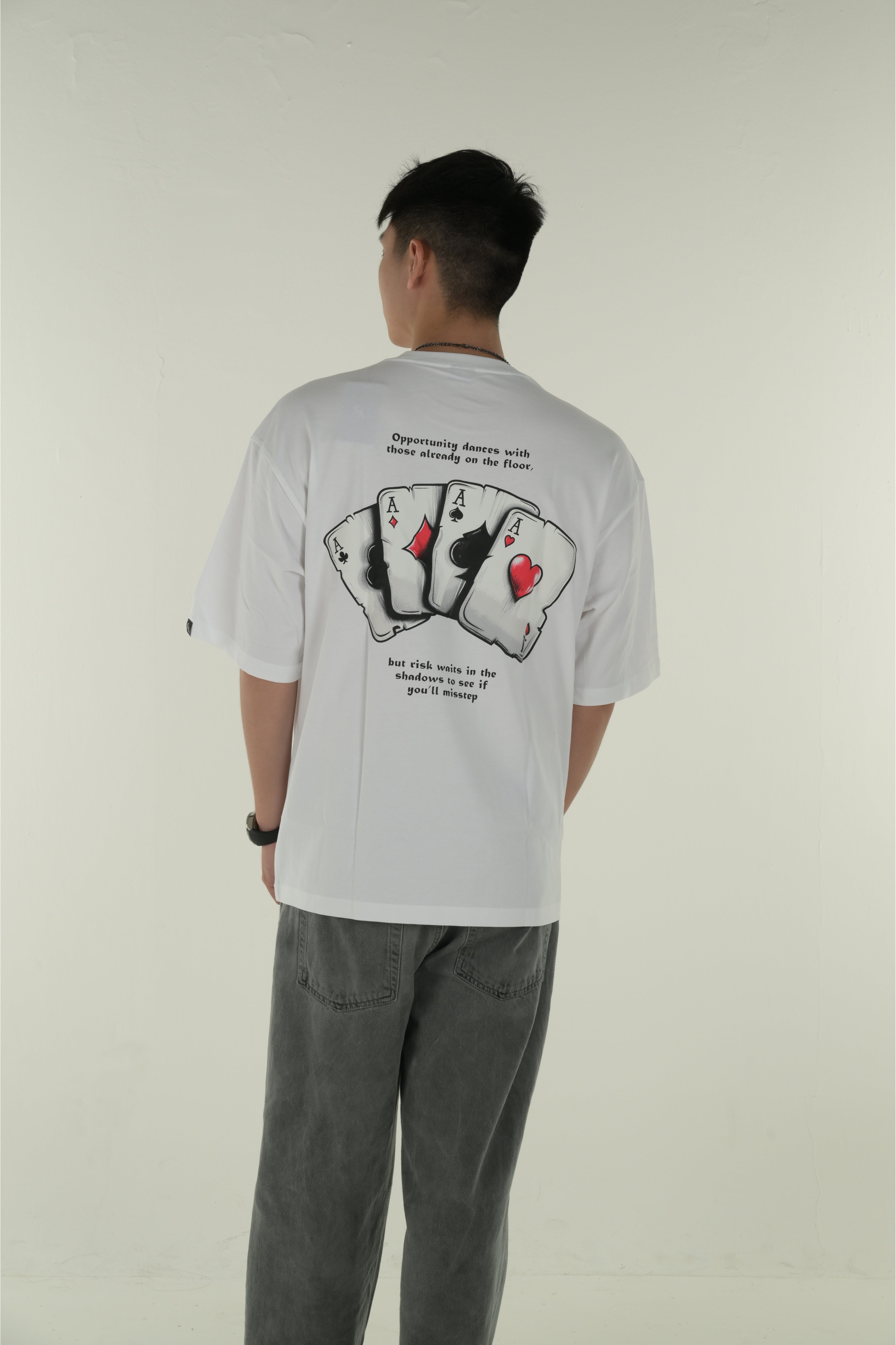 Aces White Oversized Tee