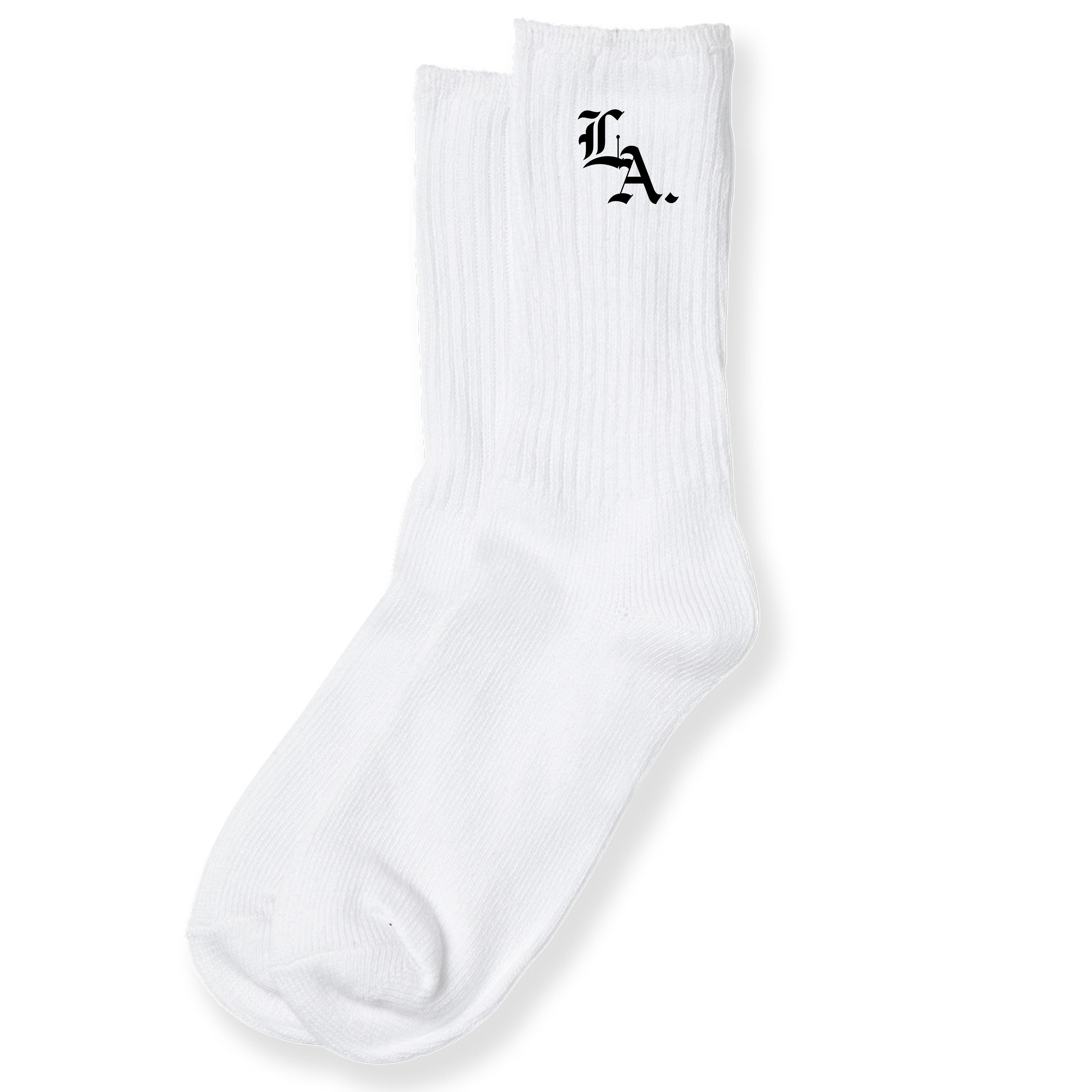 LEGIT. Unisex White Crew Socks