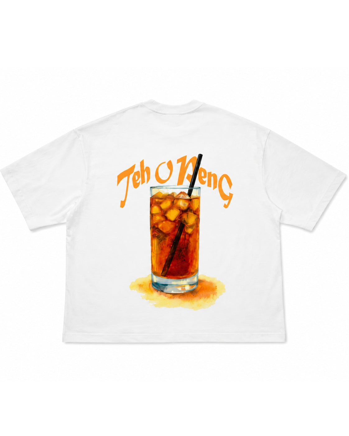 [SHIOK Series] Teh O Peng White Oversized Tee